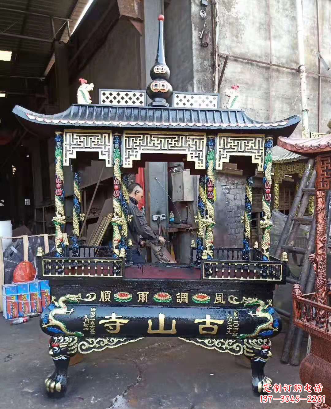 丽水铜雕香炉寺庙景观雕塑