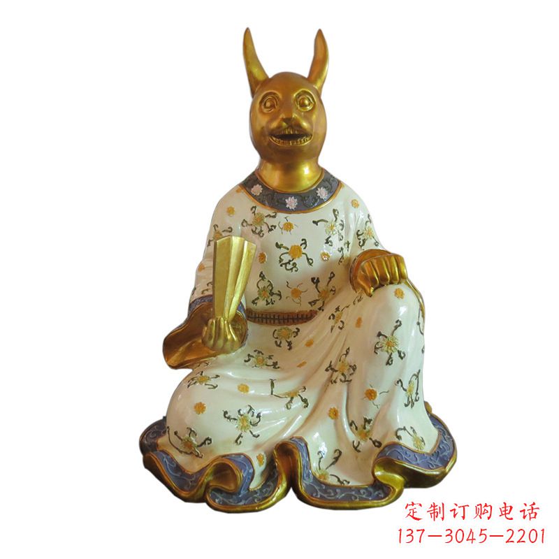 丽水兔-玻璃钢彩绘生肖雕塑