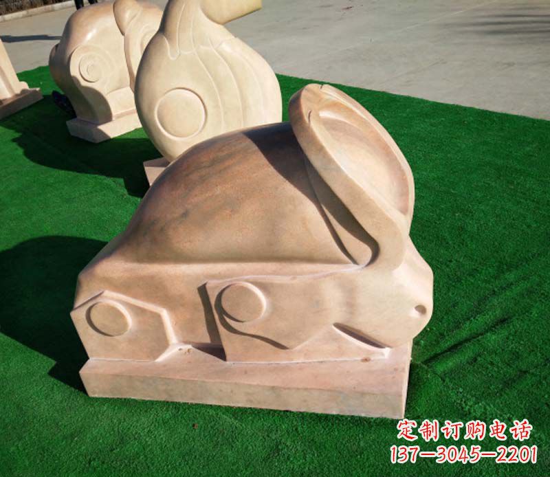 丽水晚霞红抽象十二生肖石雕