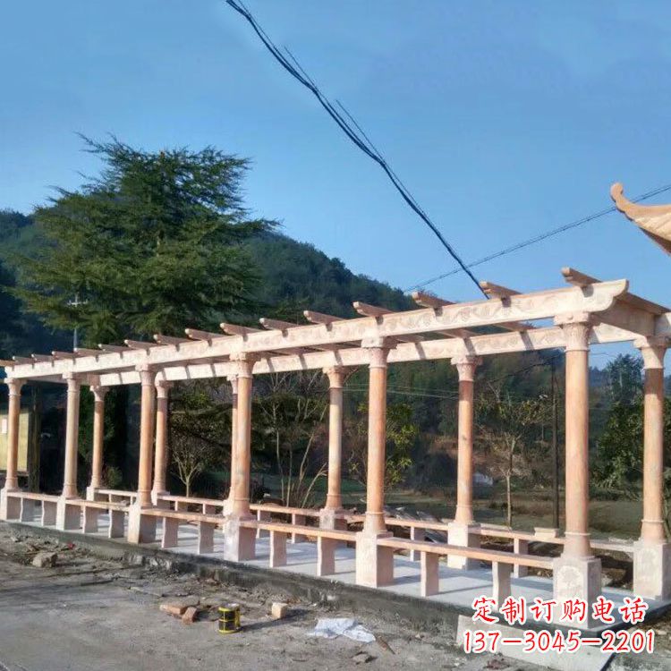 丽水晚霞红花架长廊