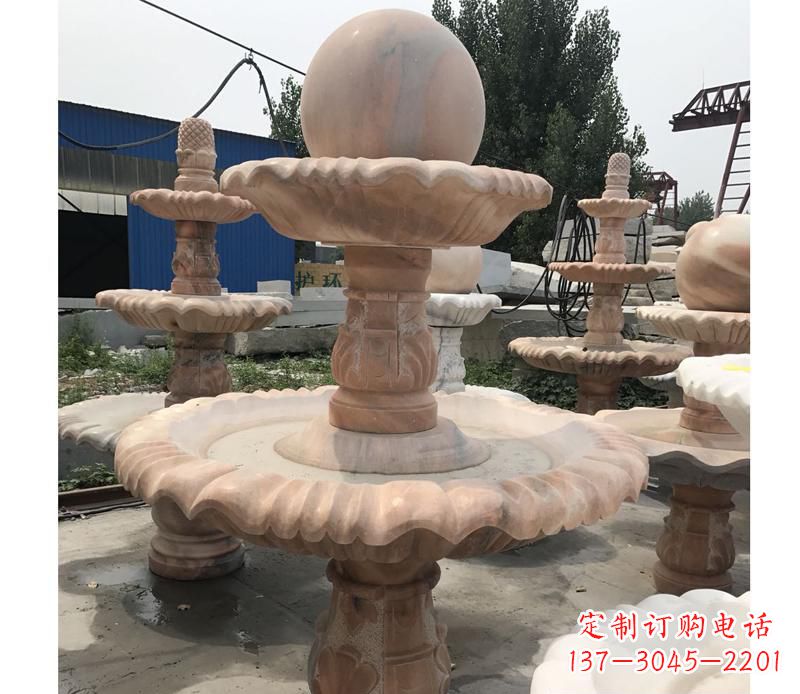 丽水晚霞红景观风水球雕塑