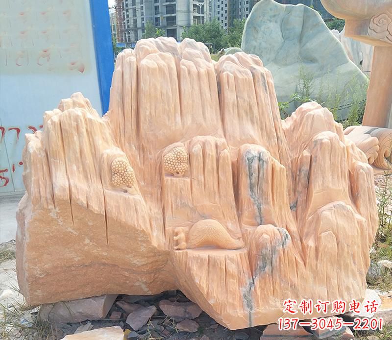 丽水晚霞红景观假山雕塑