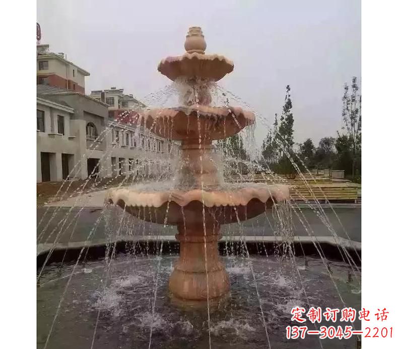 丽水晚霞红喷泉雕塑