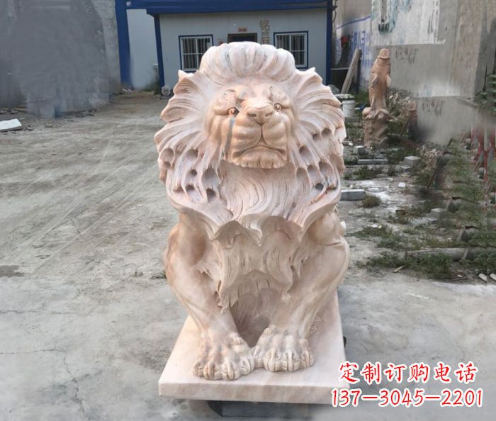丽水晚霞红西洋欧式狮子石雕