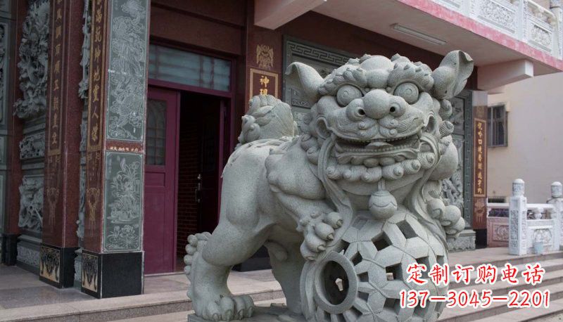 丽水网球狮石雕南方狮子雕塑