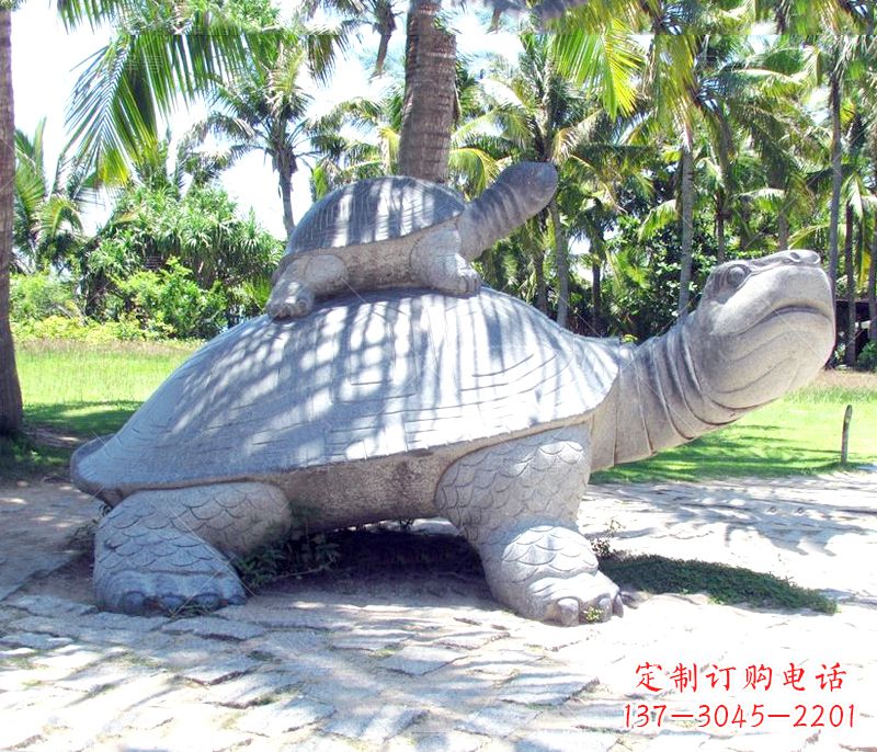 丽水乌龟母子石雕