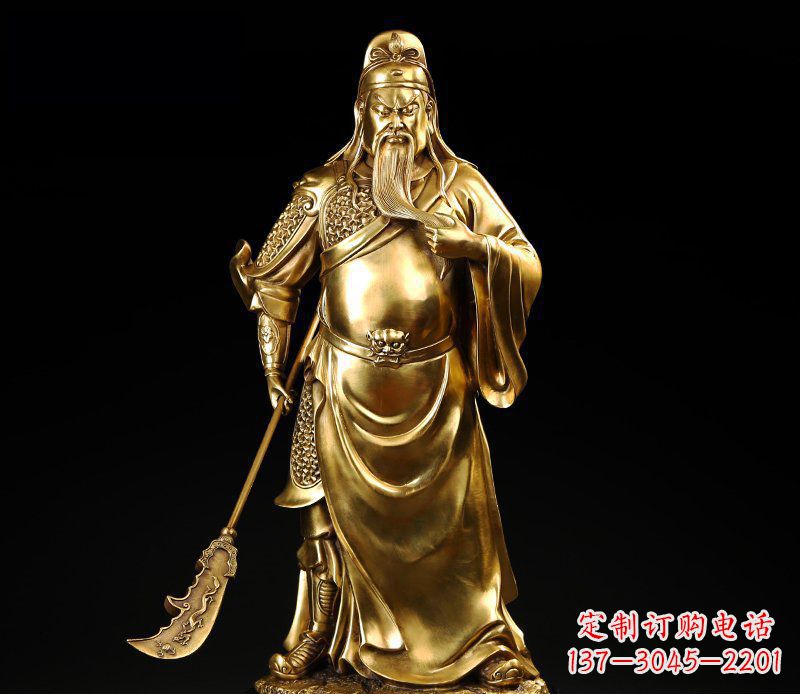 丽水武圣握刀关公铜雕