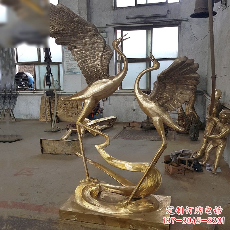 丽水仙鹤铜雕景观