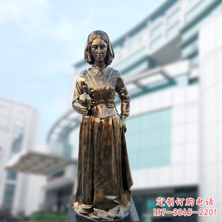 丽水现代护理教育奠基人南丁格尔玻璃钢仿铜雕像