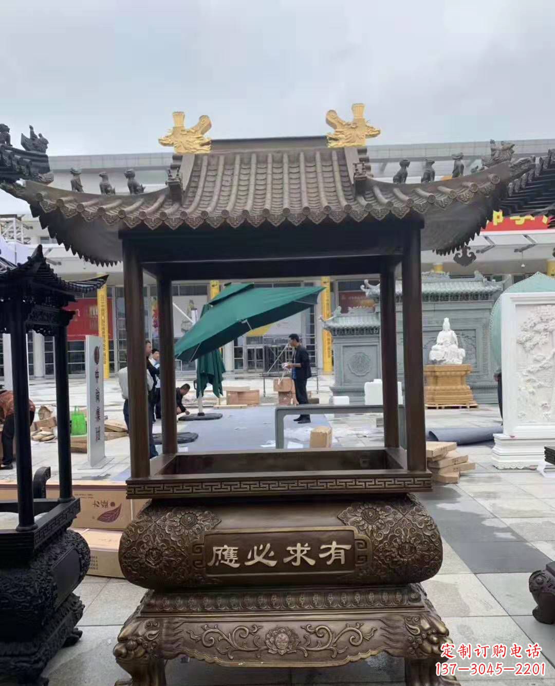 丽水香炉铜雕户外摆件寺庙景观雕塑