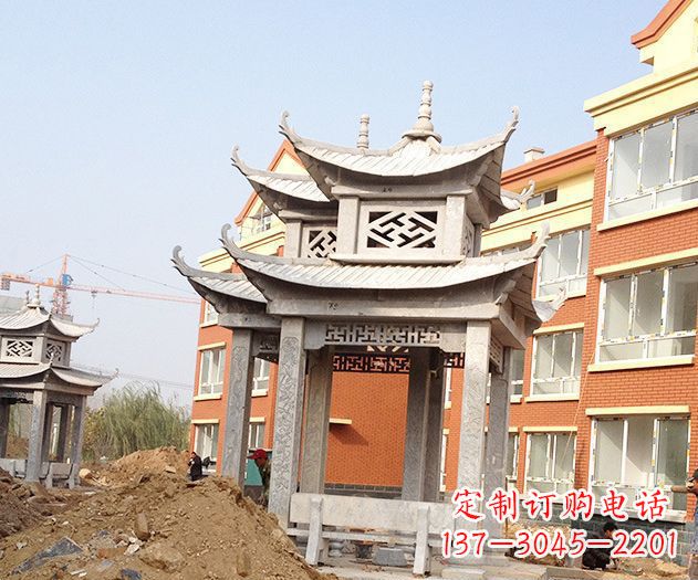 丽水小区景观大理石凉亭石雕