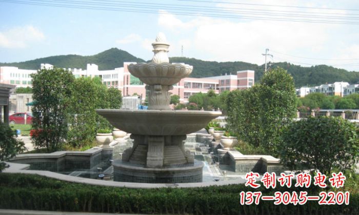 丽水小区景观大理石喷泉石雕 (2)