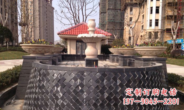 丽水小区景观大理石喷泉石雕 (3)