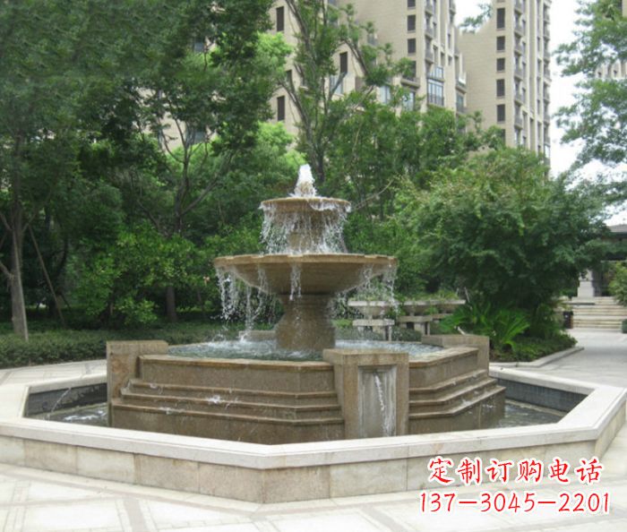 丽水小区景观大型喷泉石雕 (7)