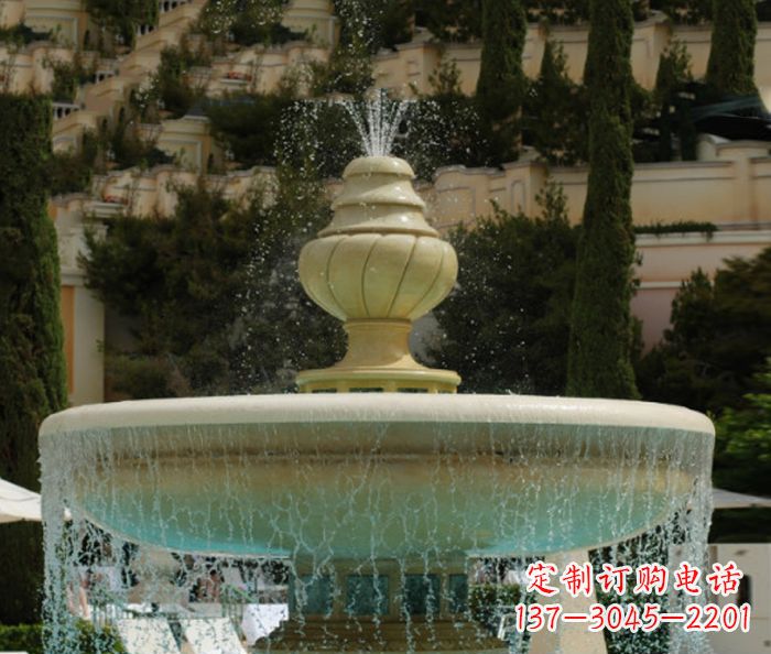 丽水小区景观多层喷泉石雕_2