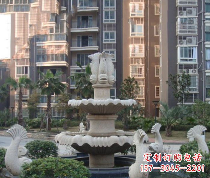 丽水小区景观鲤鱼喷泉石雕