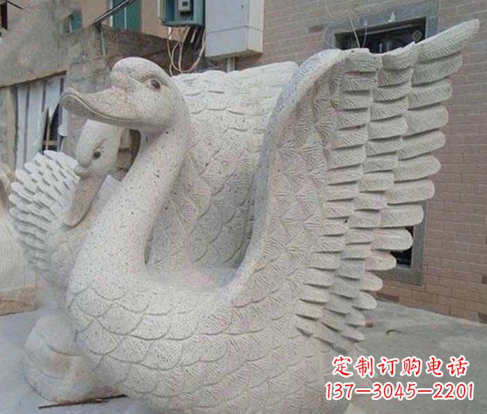 丽水小区景观天鹅石雕喷泉