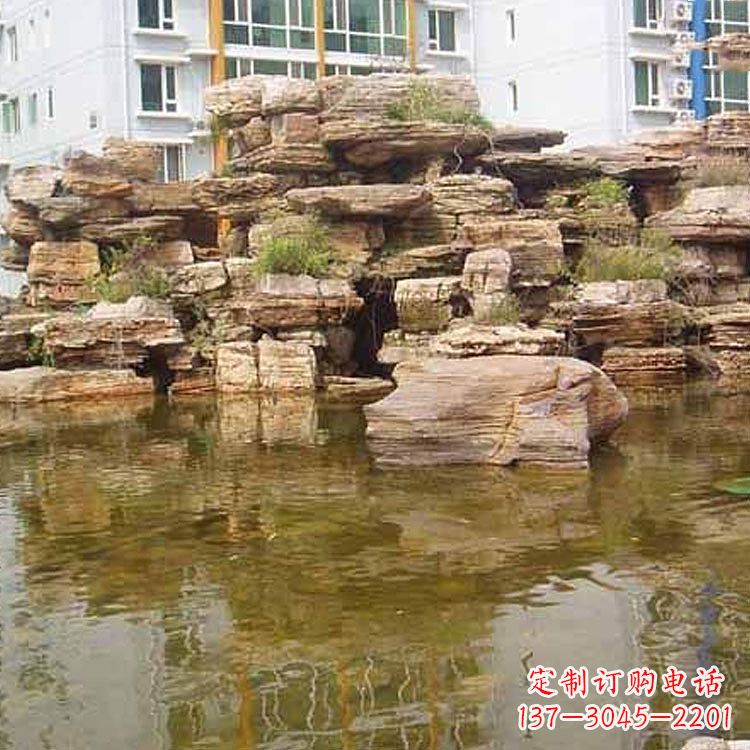 丽水小区庭院假山鱼池