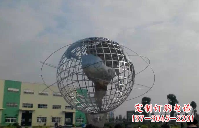 丽水校园不锈钢地球仪雕塑222