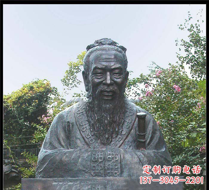 丽水校园大型孔子头像铜雕