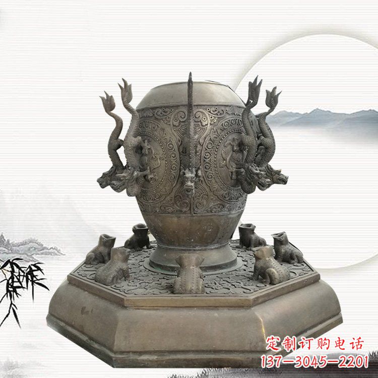 丽水校园地动仪铜雕