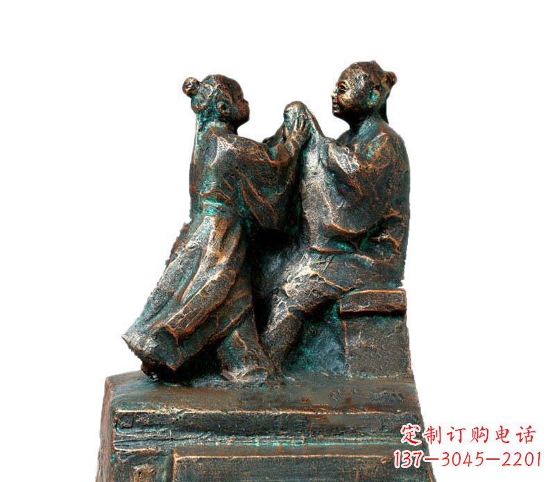 丽水校园古代孔融让梨人物铜雕