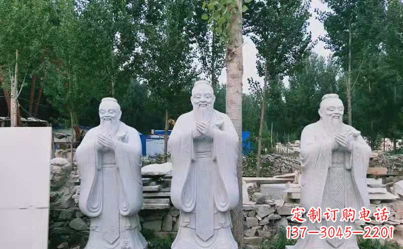 丽水校园古代名人伟人孔子石雕