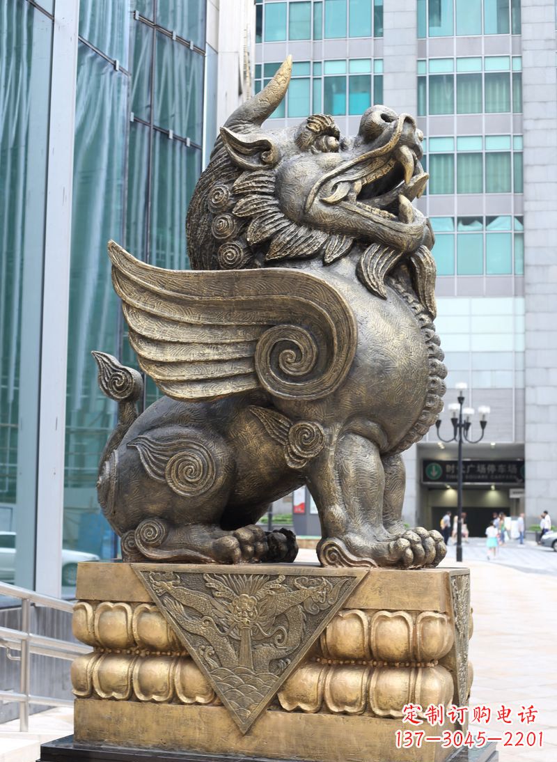 丽水獬豸法院独角兽铜雕