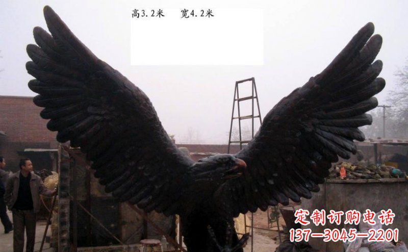 丽水雄鹰展翅老鹰铜雕