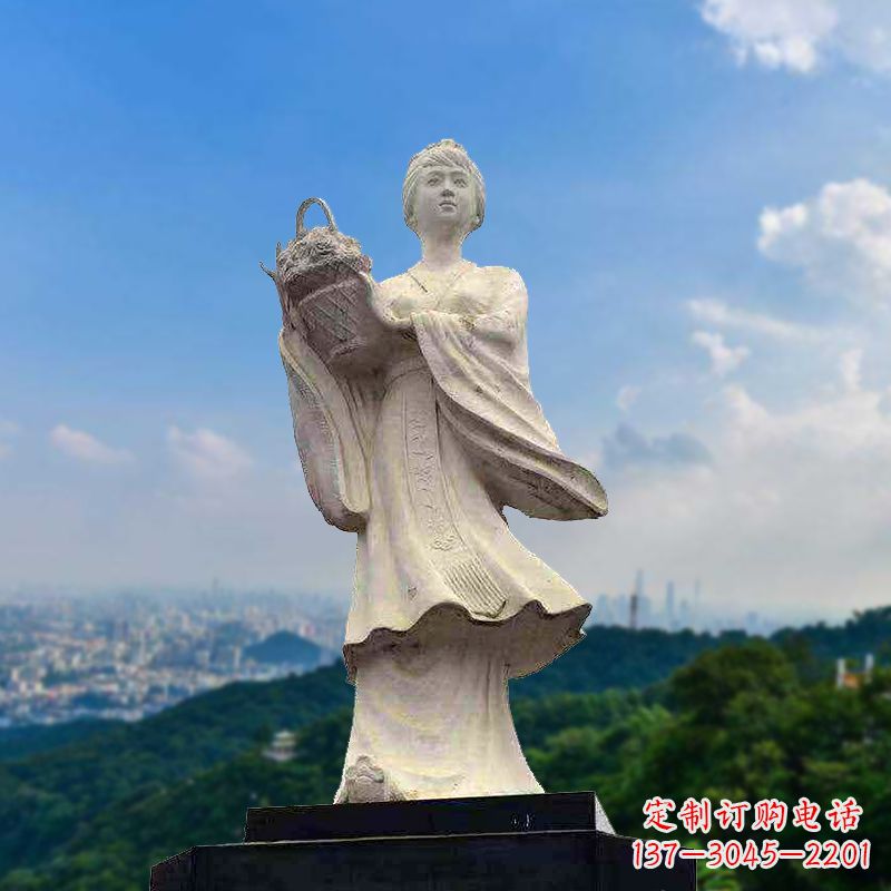 丽水虞姬景观石雕像-景区园林古代美女雕塑