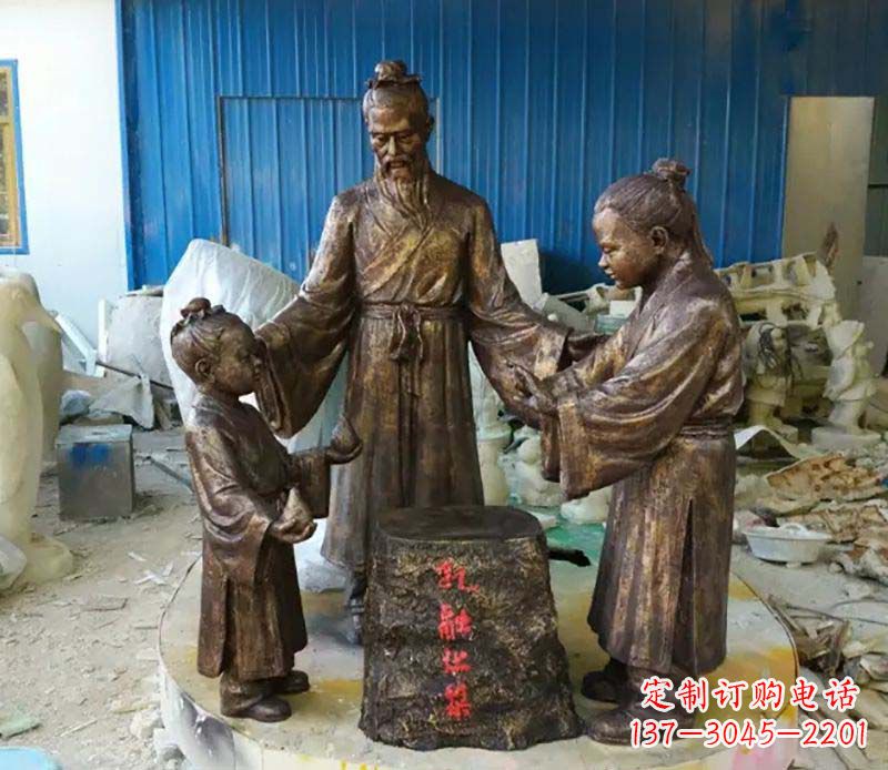 丽水寓言故事孔融让梨人物铜雕