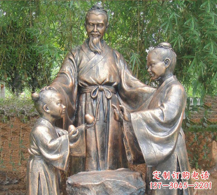 丽水寓言故事铜雕_孔融让梨