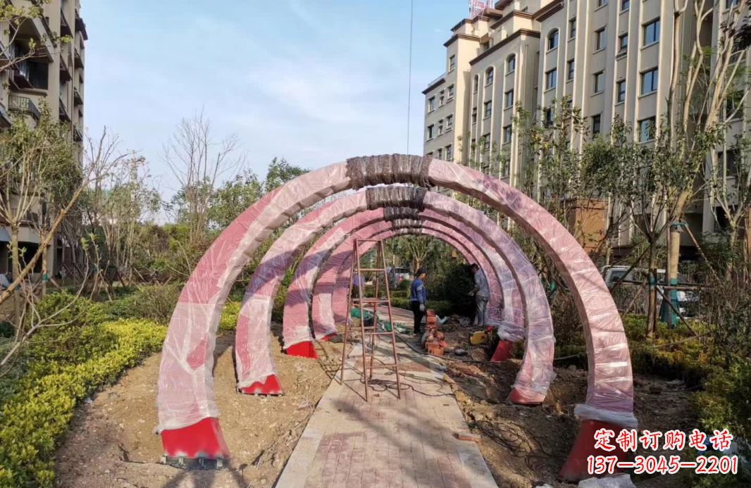 丽水园林不锈钢拱门景观雕塑