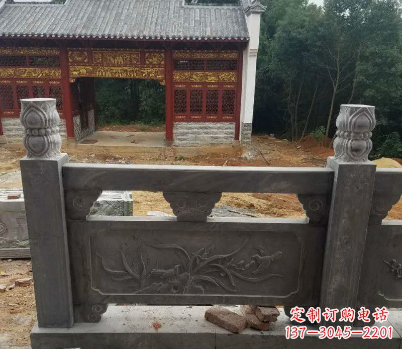 丽水园林仿古兰花石浮雕栏板景观石雕