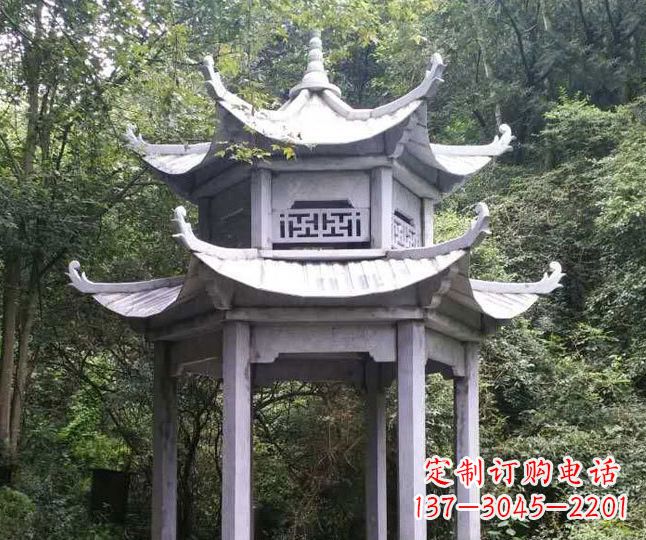 丽水园林仿古石凉亭景观石雕 (3)