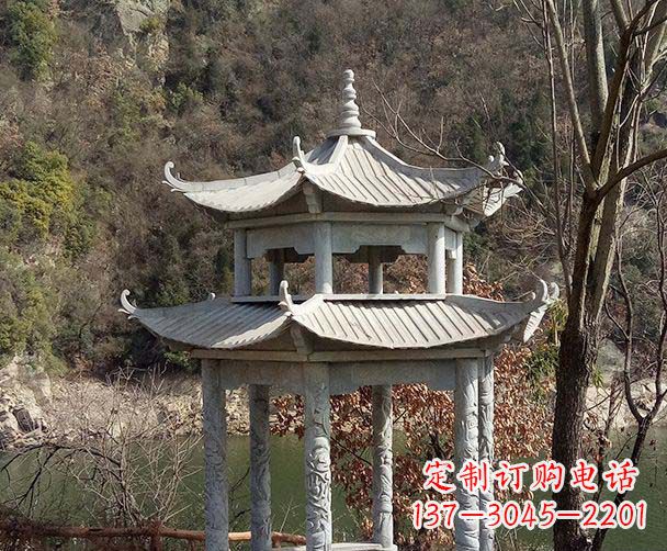 丽水园林仿古双层石雕凉亭
