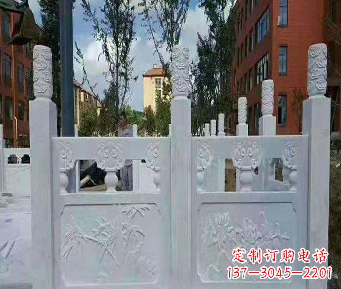 丽水园林景观大理石桥栏板石雕_2