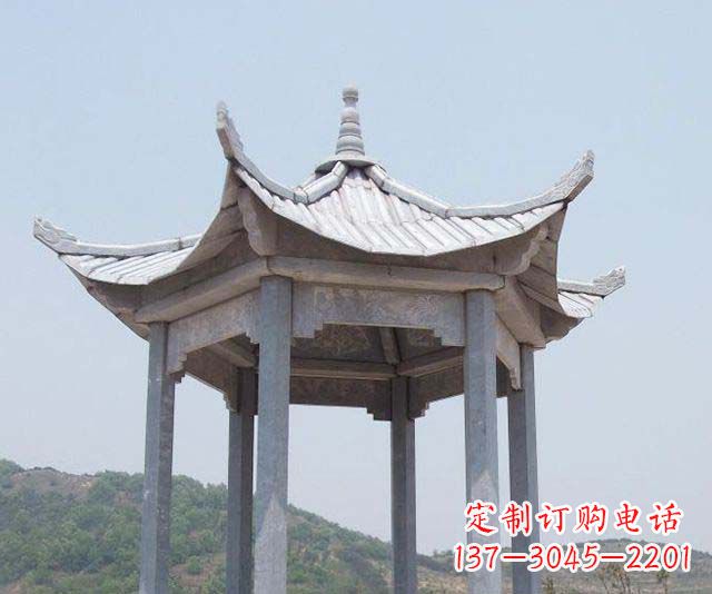 丽水园林景观单层石雕凉亭 (2)