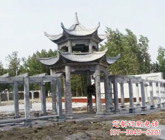丽水园林景观多层凉亭石雕 (2)