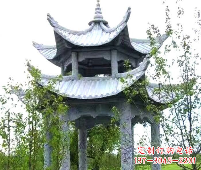 丽水园林景观仿古六角石凉亭