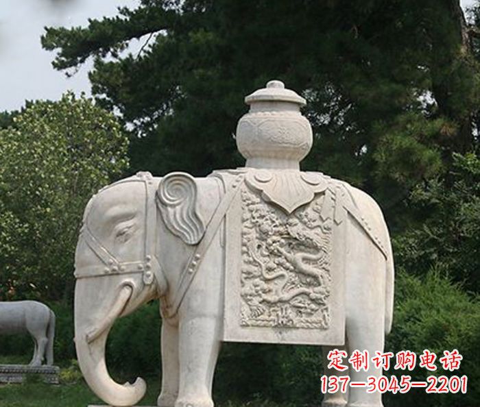 丽水园林景观驮宝大象石雕