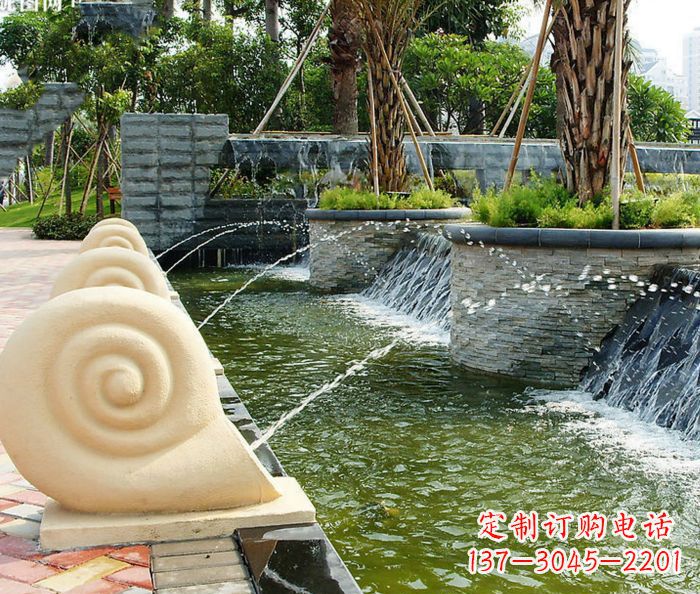 丽水园林景观蜗牛喷泉石雕