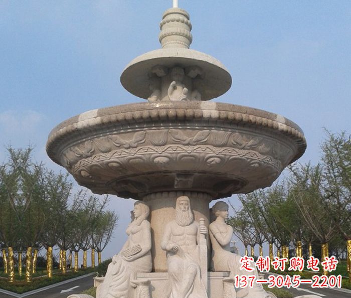 丽水园林景观西方人物喷泉石雕 (2)
