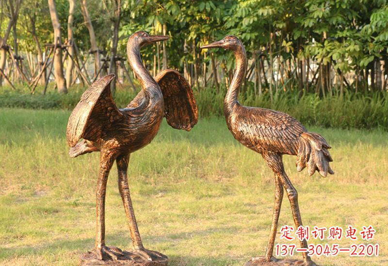 丽水展翅仙鹤铜雕