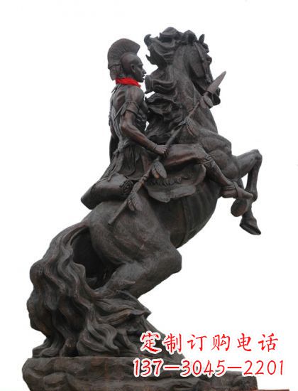 丽水战士与马 铸铜雕塑
