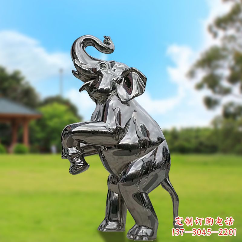 丽水站立的不锈钢小象雕塑