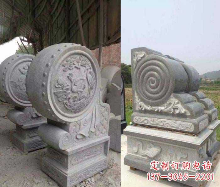 丽水招财抱鼓石大理石门墩
