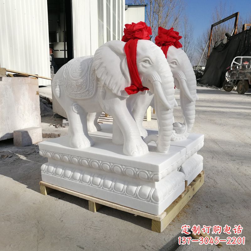 丽水招财大象石雕摆门口