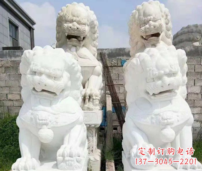 丽水招财动物汉白玉狮子石雕