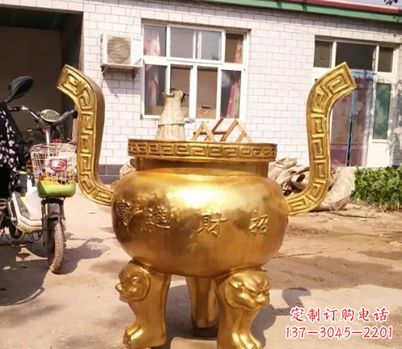 丽水招财进宝香炉铜雕
